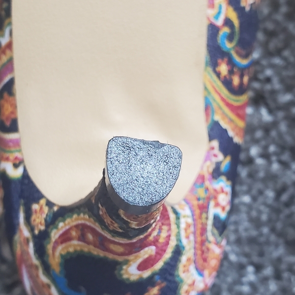 NWOT Paisley Open Toe Heels - Picture 7 of 8
